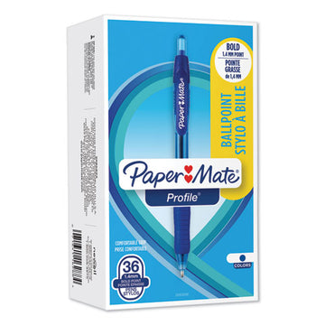 Paper Mate® Profile Ballpoint Pen, Retractable, Bold 1.4 Mm, Blue Ink, Blue Barrel, 36-pack freeshipping - TVN Wholesale